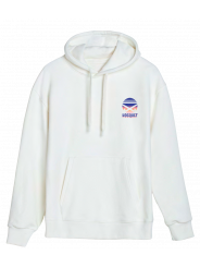 Hoodie coton bio blanc logo hockey sur gazon HOCQUET