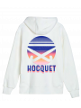 Hoodie coton bio blanc logo hockey sur gazon HOCQUET