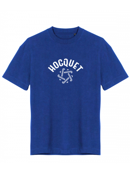 T-shirt bleu royal Hocquet avec logo crosses de hockey