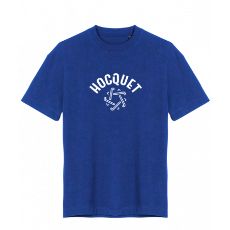 T-shirt bleu royal Hocquet avec logo crosses de hockey