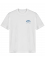 T-shirt blanc en coton bio « Goal » avec illustration de but de hockey sur gazon – modèle Hocquet coupe classique