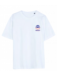 T-shirt unisexe "Night" de la marque Hocquet avec imprimé rétro hockey dans le dos, coupe relaxed, en coton doux blanc.